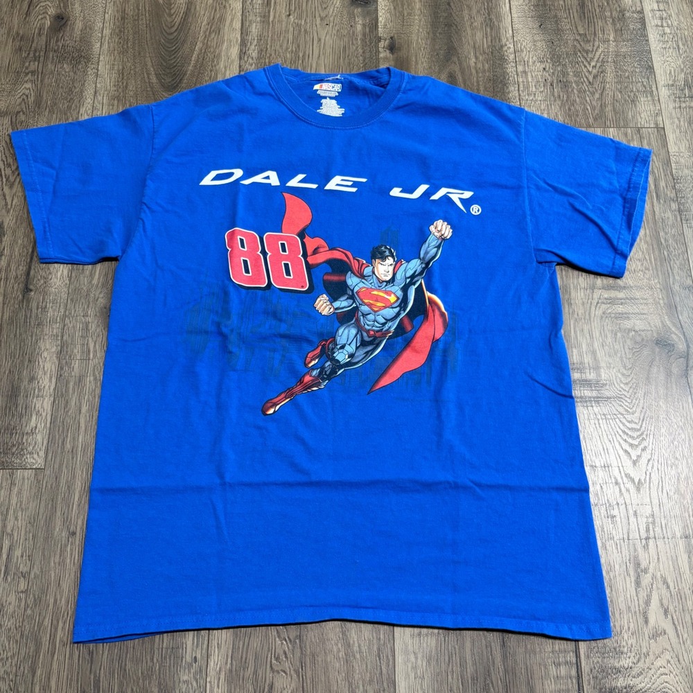 NASCAR Dale Jr 88‎ T-Shirt Mens Large Blue Good Superman Graphic Tee